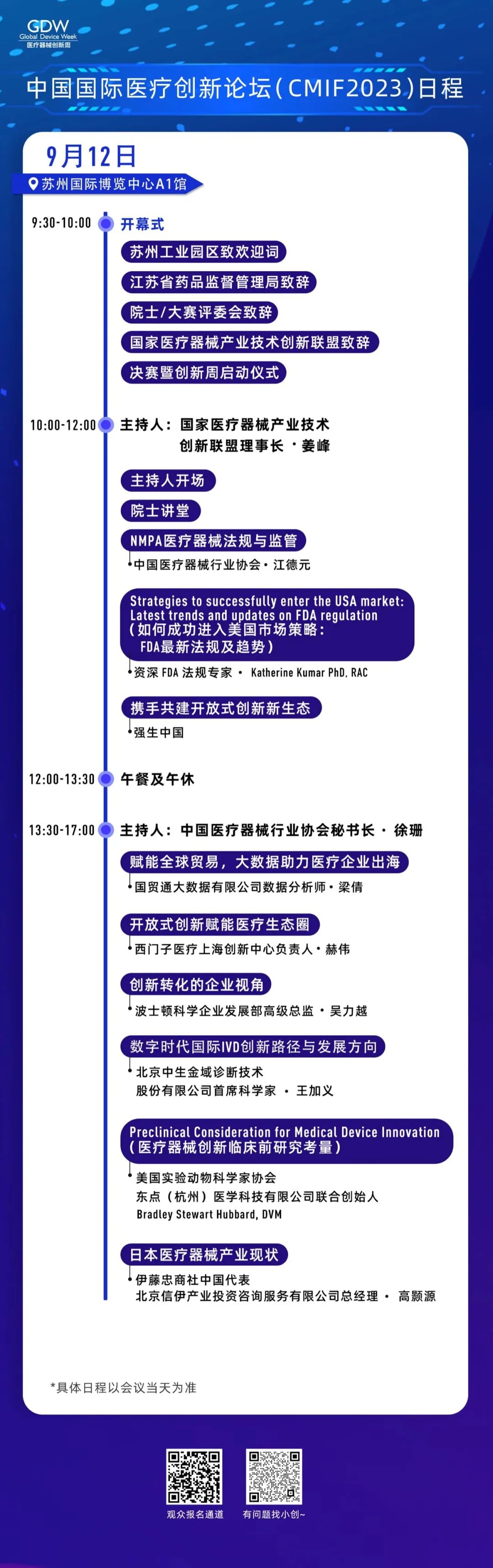 williamhill威廉希尔官网创新周｜中国国际医疗创新论坛CMIF2023议程更新